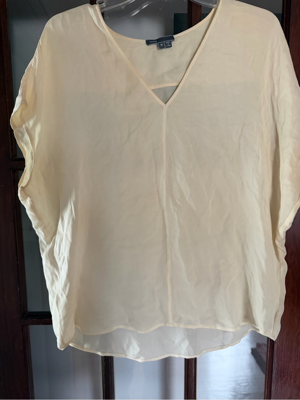 Vince Cream V-Neck Lightweight Tunic